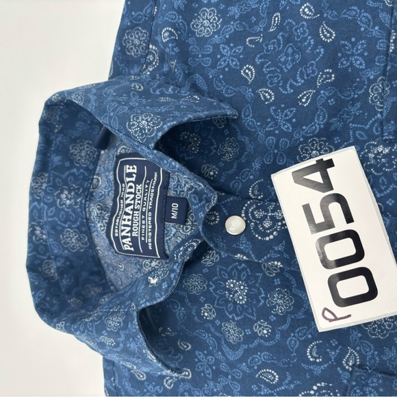 Stylish Blue Paisley Kids Button Down Shirt - Picture 8 of 8